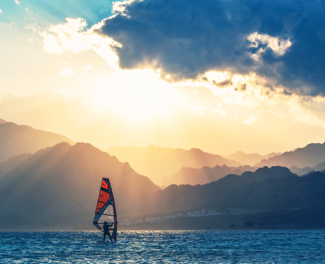 Kiteboarding on Blue Lagoon Dahab